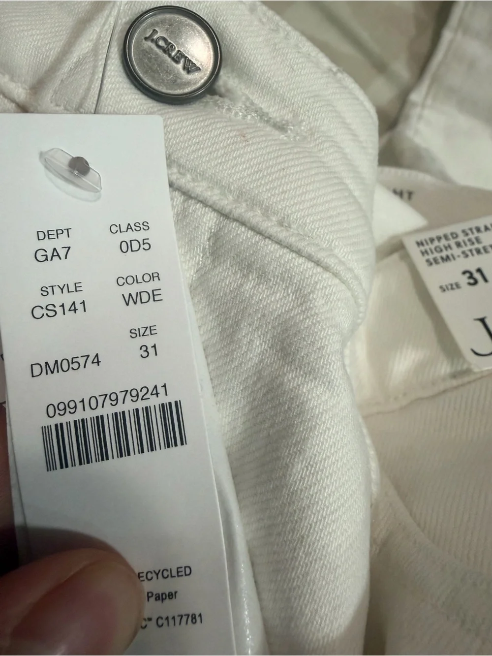 J crew Nipped straight jean in stretch
